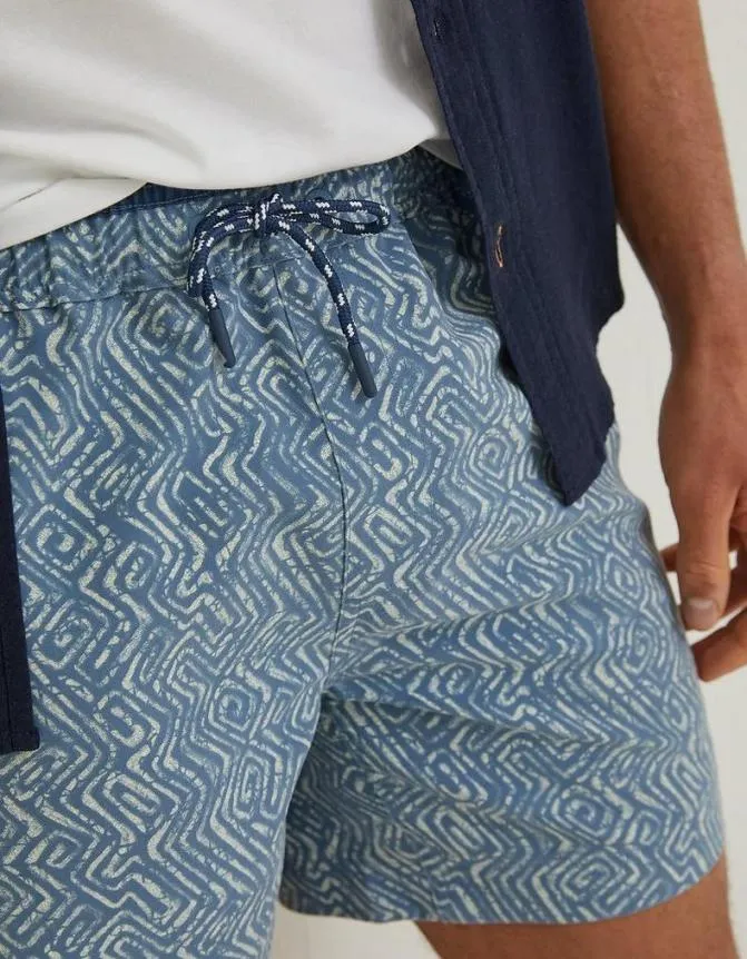 Fatface Swimwear Trevose Tile Print Swim Shorts Washed Blue 8211 Men