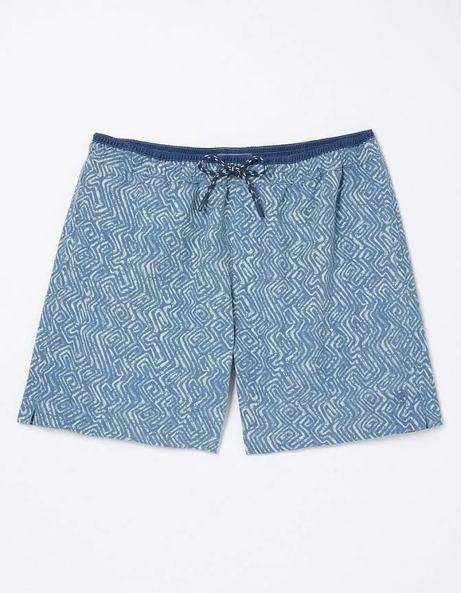 Fatface Swimwear Trevose Tile Print Swim Shorts Washed Blue 8211 Men