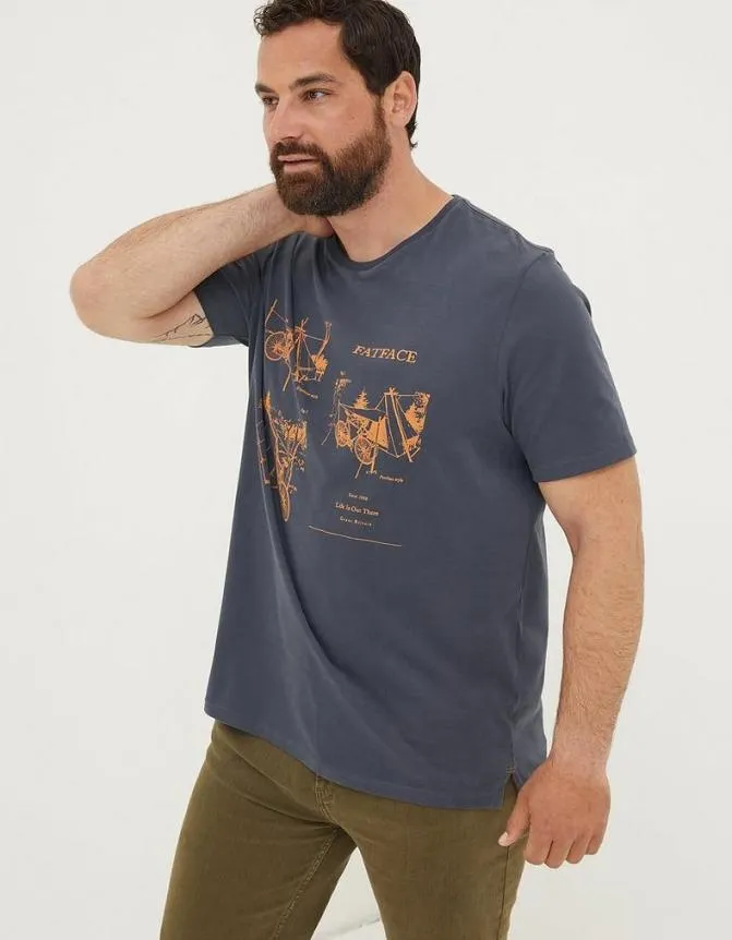 Fatface TShirts Bike In Tents TShirt Washed Black 8211 Men