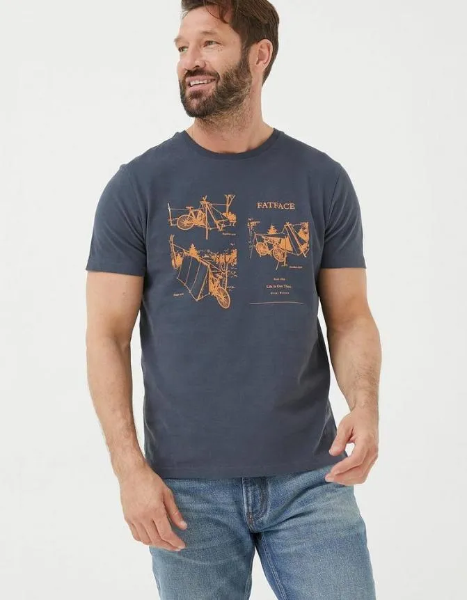 Fatface TShirts Bike In Tents TShirt Washed Black 8211 Men