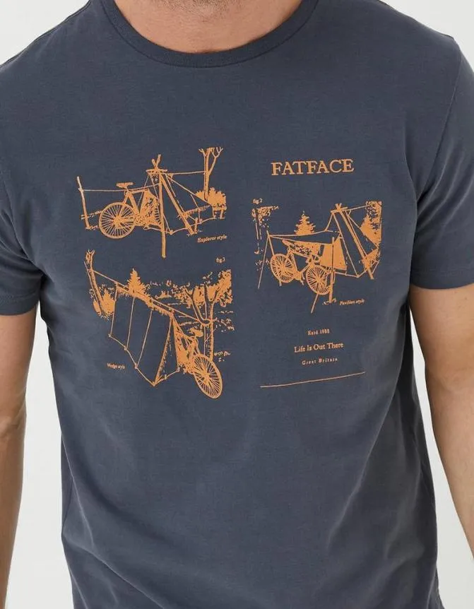Fatface TShirts Bike In Tents TShirt Washed Black 8211 Men