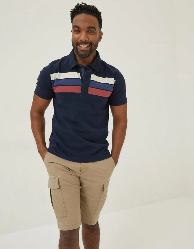 Fatface TShirts Chest Stripe Rugby Navy 8211 Men