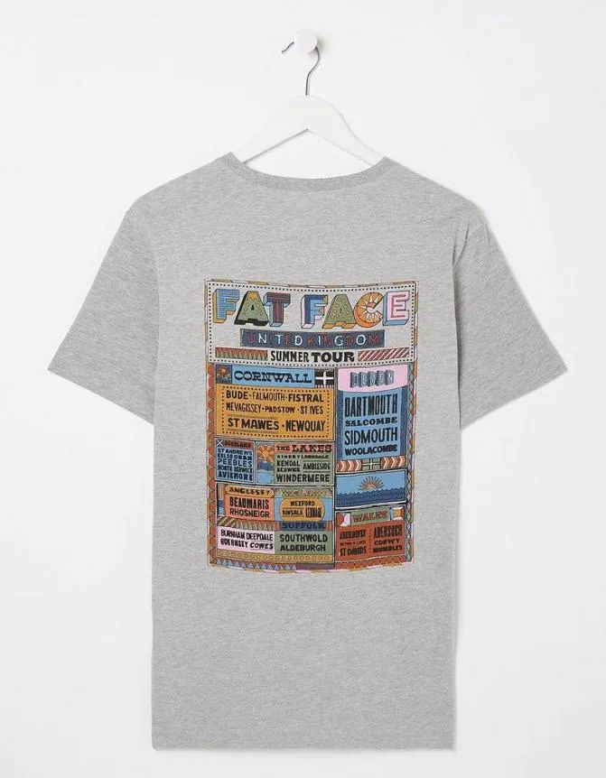 Fatface TShirts Festival Graphic TShirt Grey Marl 8211 Men