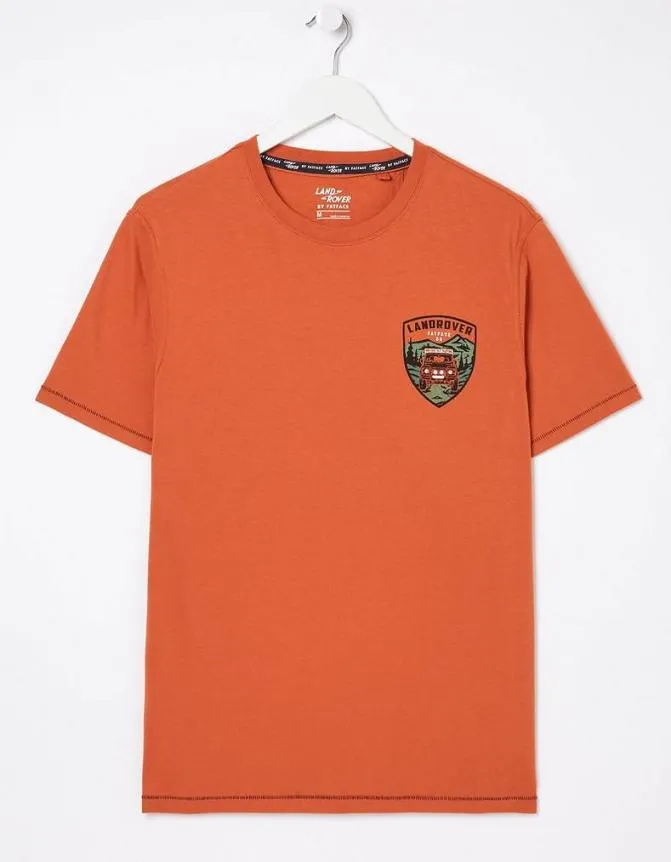 Fatface TShirts Land Rover Badge TShirt Dark Orange 8211 Men