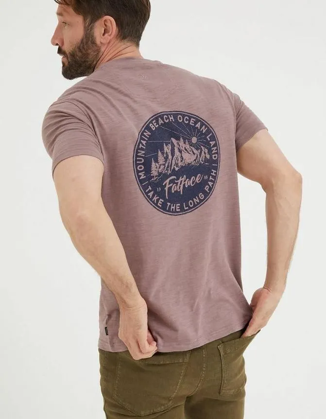 Fatface TShirts Long Path Printed TShirt Washed Purple 8211 Men