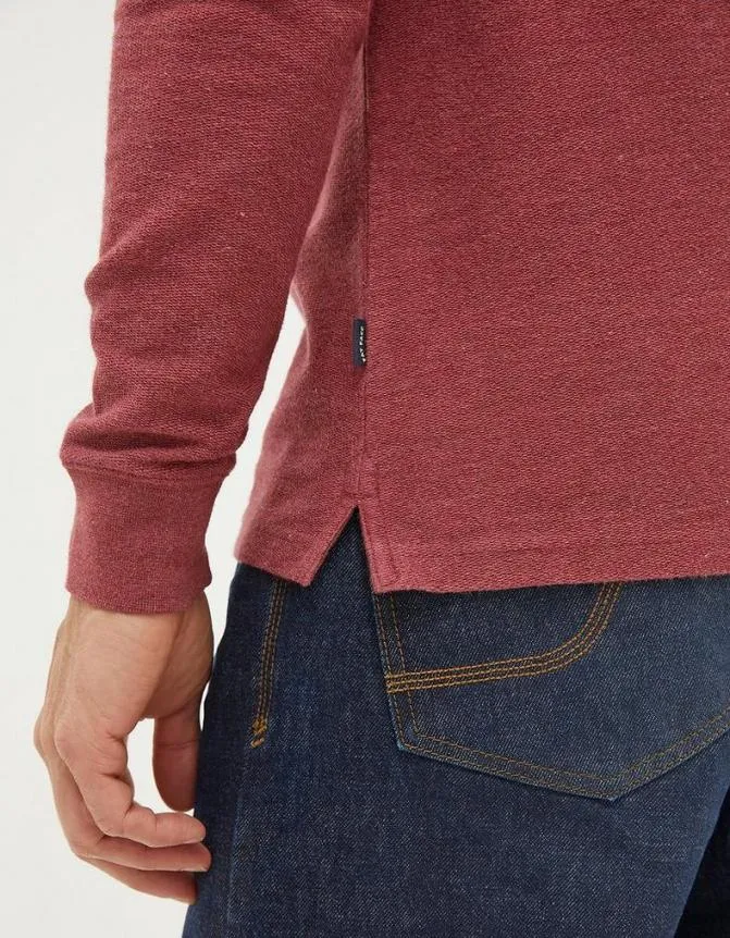 Fatface TShirts Long Sleeve Kintbury Henley Burgundy 8211 Men