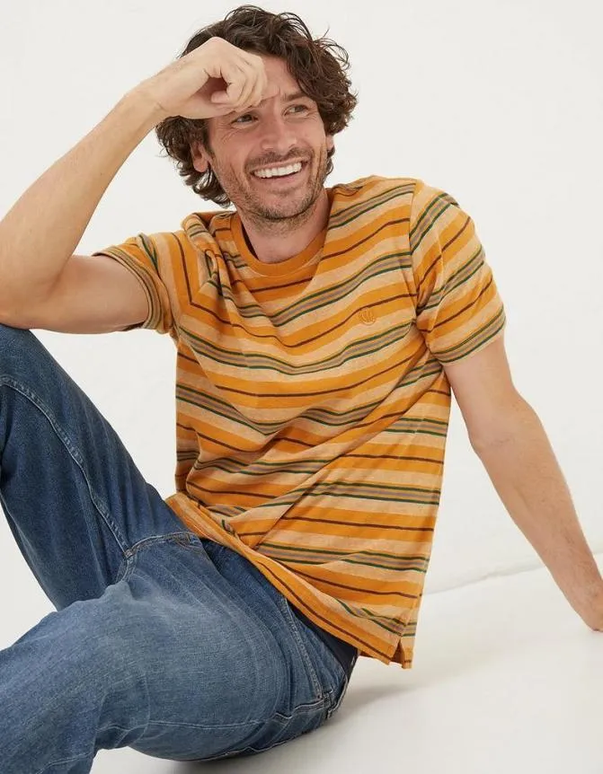 Fatface TShirts Padstow Stripe TShirt Vintage Gold 8211 Men