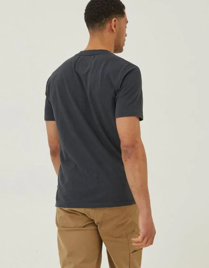 Fatface TShirts Slub Henley TShirt Washed Black 8211 Men