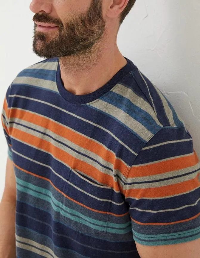 Fatface TShirts Trescowe Stripe TShirt Dusky Blue 8211 Men