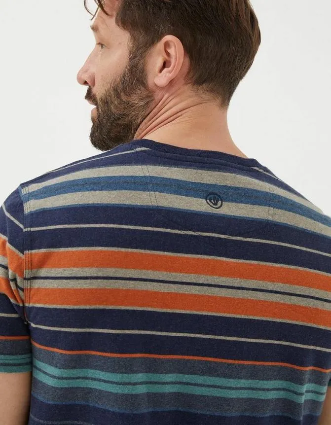 Fatface TShirts Trescowe Stripe TShirt Dusky Blue 8211 Men