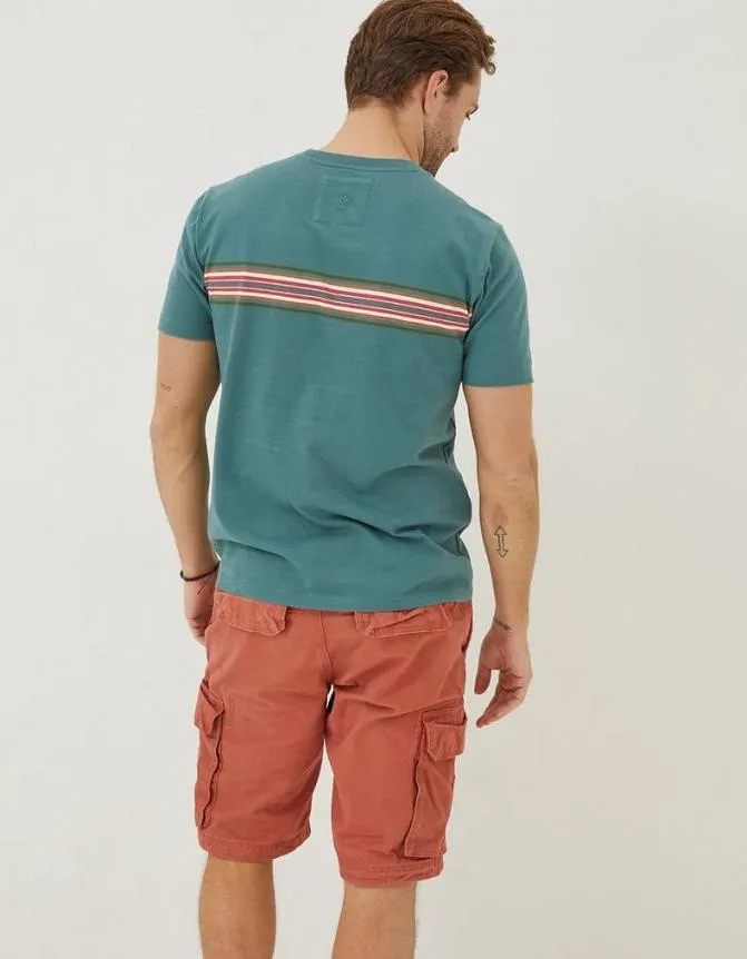 Fatface TShirts West Bay Chest Stripe TShirt Teal Green 8211 Men