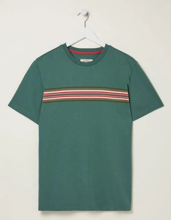 Fatface TShirts West Bay Chest Stripe TShirt Teal Green 8211 Men