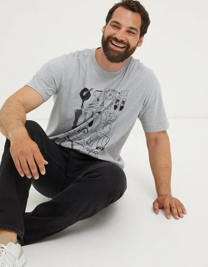 Fatface TShirts Wilderness TShirt Grey Marl 8211 Men