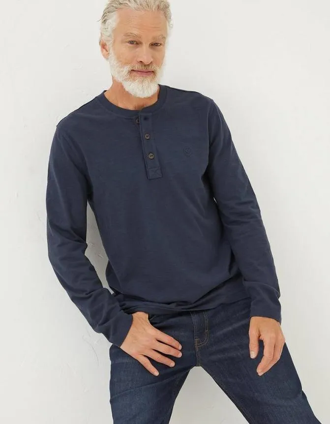 Fatface TShirts Woodside Slub Henley Navy 8211 Men