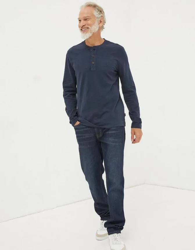 Fatface TShirts Woodside Slub Henley Navy 8211 Men