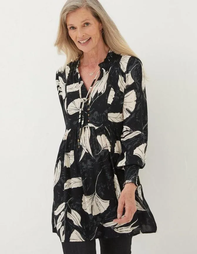 Fatface Tops and TShirts Gerry Twilight Leaves Tunic Black 8211 Women