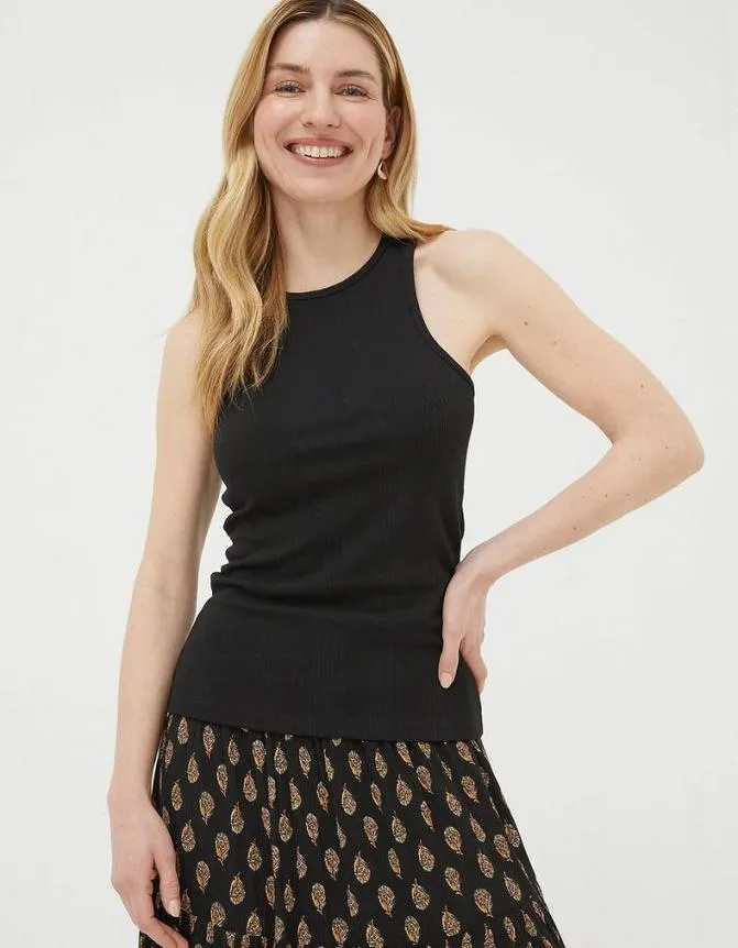 Fatface Tops and TShirts Haylee Rib Vest Black 8211 Women