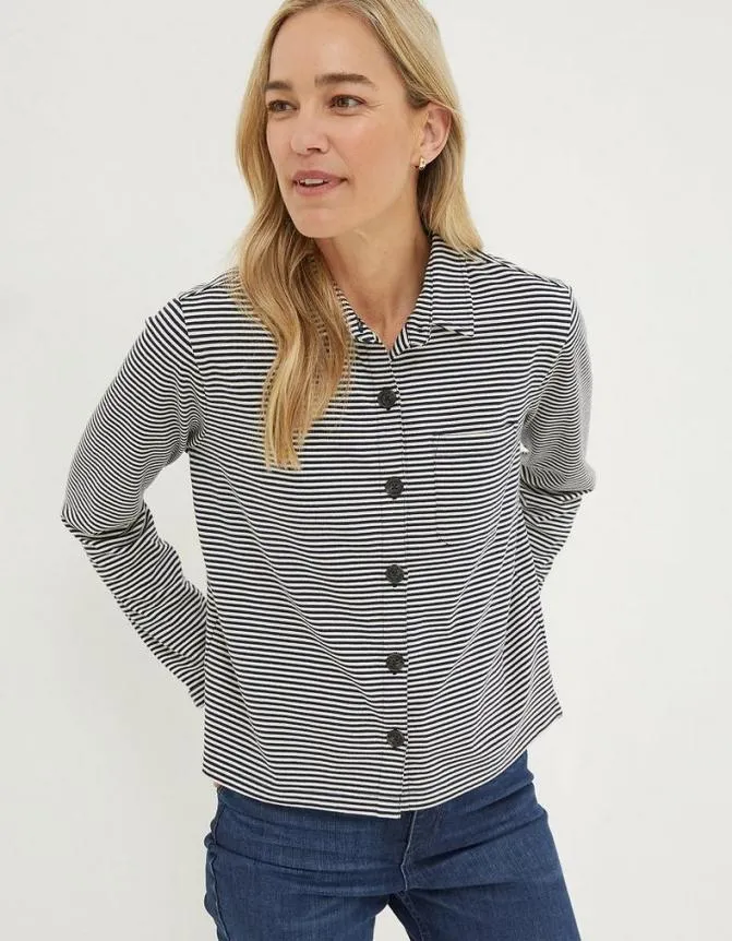 Fatface Tops and TShirts Jess Stripe Jersey Shirt Navy 8211 Women