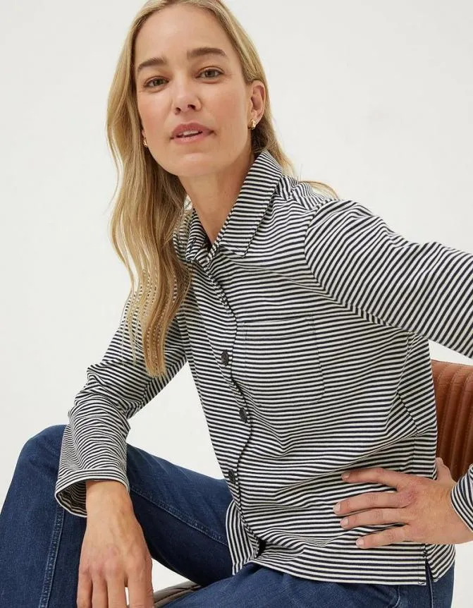 Fatface Tops and TShirts Jess Stripe Jersey Shirt Navy 8211 Women