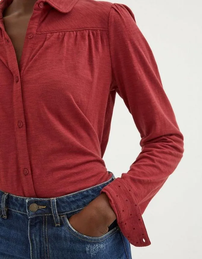 Fatface Tops and TShirts Kim Jersey Shirt Raspberry Red 8211 Women