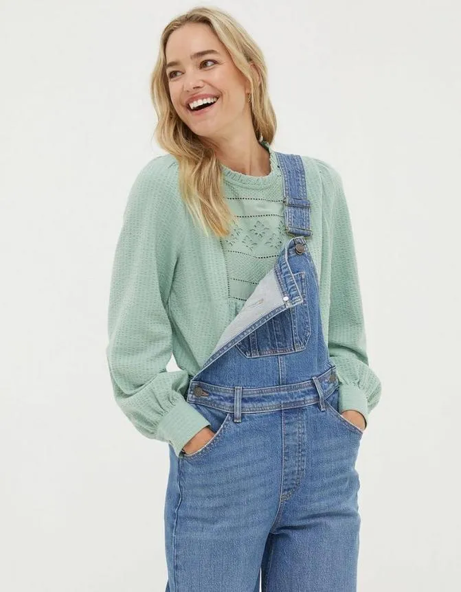 Fatface Tops and TShirts Liza Broderie Top Sage Green 8211 Women