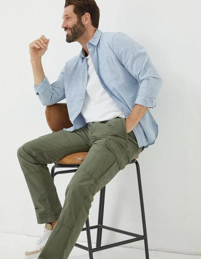 Fatface Trousers and Chinos Corby Straight Cargo Trousers Khaki Green 8211 Men