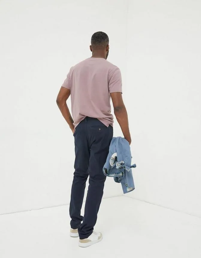 Fatface Trousers and Chinos Pleated Chino Trousers Navy 8211 Men