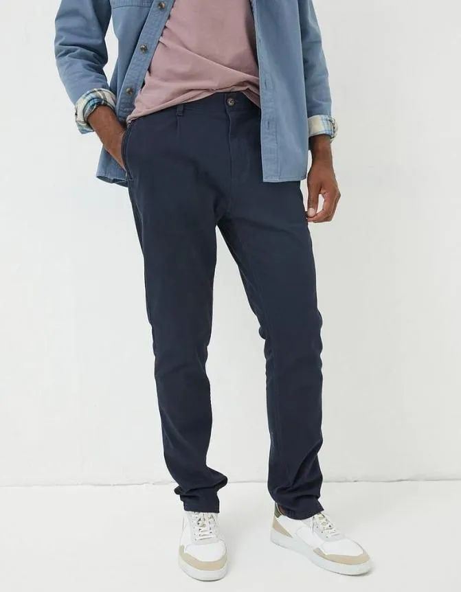 Fatface Trousers and Chinos Pleated Chino Trousers Navy 8211 Men