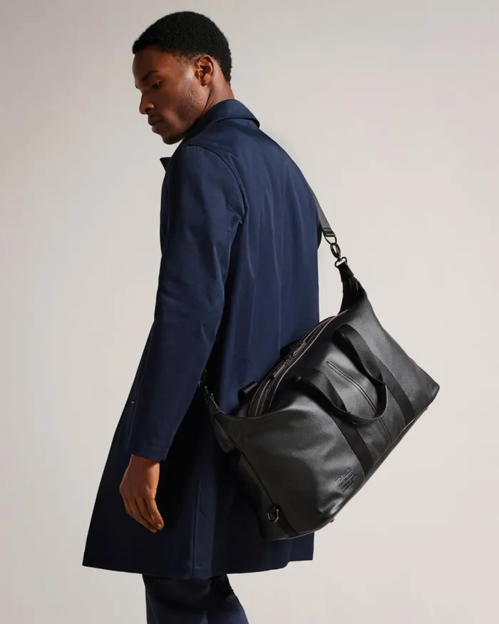 Faux Leather Holdall Black Men Ted Baker Duffel Bags