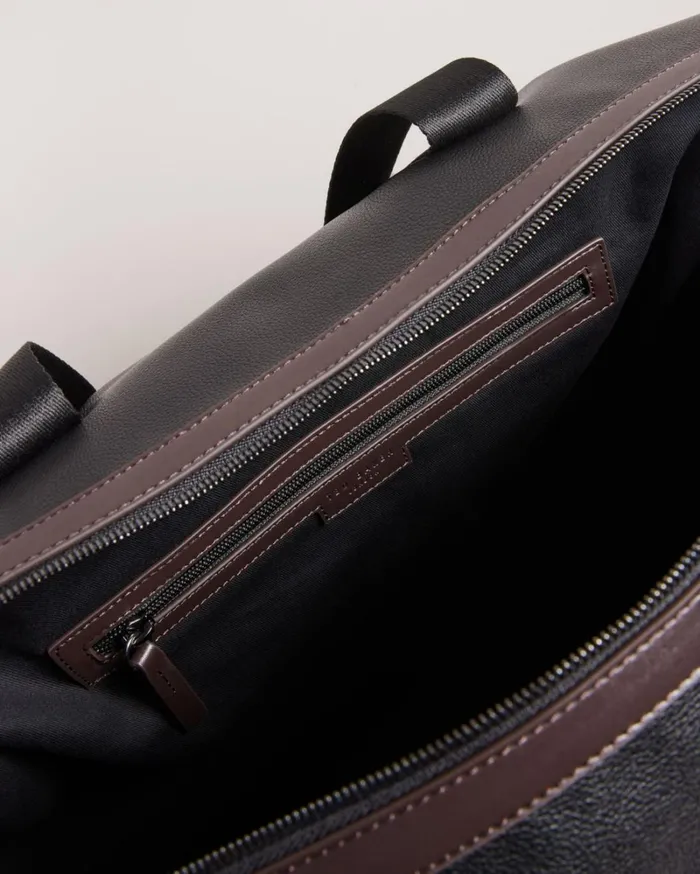 Faux Leather Holdall Black Men Ted Baker Duffel Bags