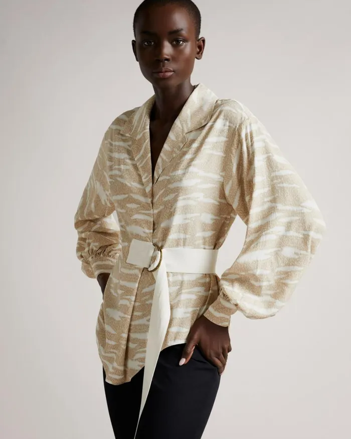Faux Wrap Front Top With DRings Camel Women Ted Baker Tops and TShirts Faux Wrap Front Top With DRings Camel Women Ted Baker Tops and TShirts