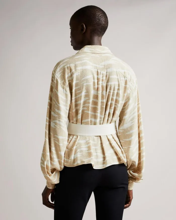 Faux Wrap Front Top With DRings Camel Women Ted Baker Tops and TShirts Faux Wrap Front Top With DRings Camel Women Ted Baker Tops and TShirts