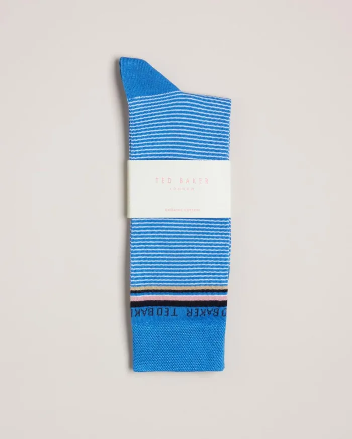 Fine Striped Socks Blue Men Ted Baker Socks