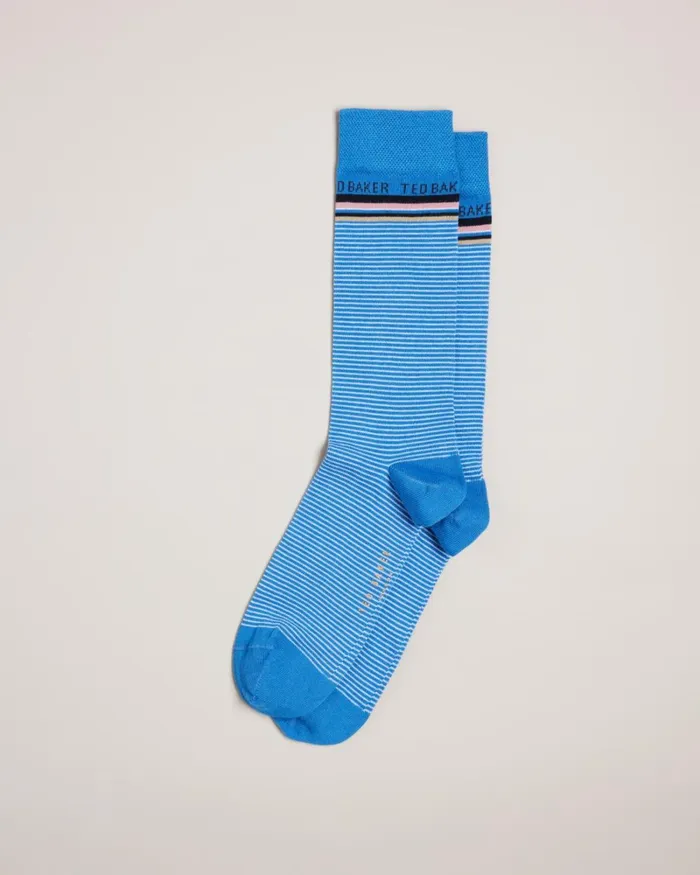 Fine Striped Socks Blue Men Ted Baker Socks
