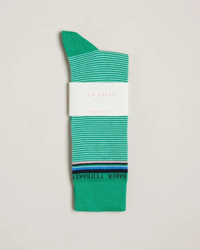Fine Striped Socks Green Men Ted Baker Socks