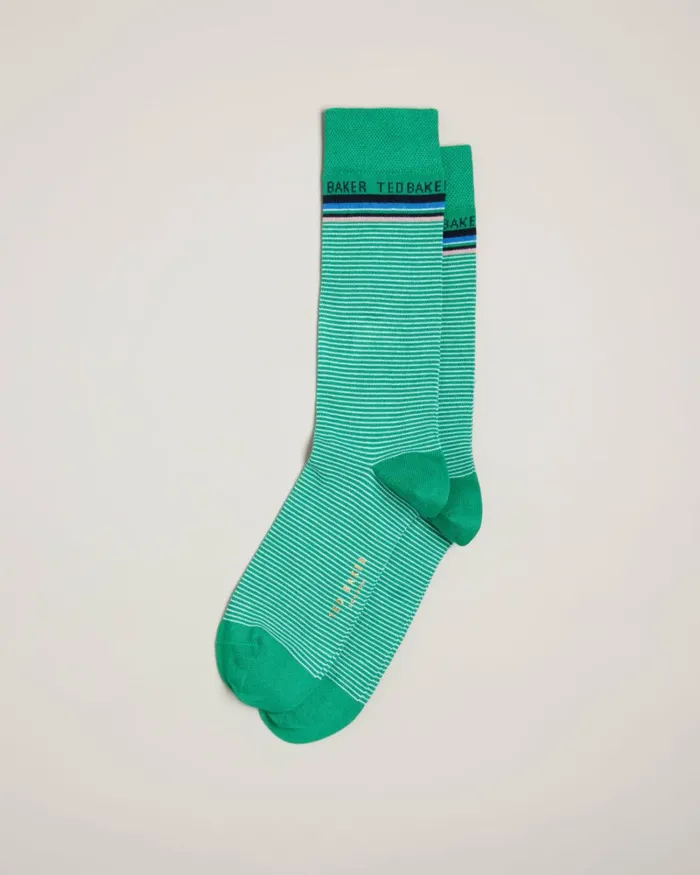 Fine Striped Socks Green Men Ted Baker Socks