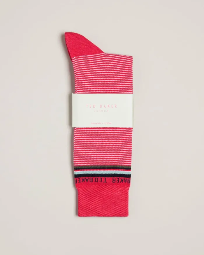 Fine Striped Socks Pink Men Ted Baker Socks