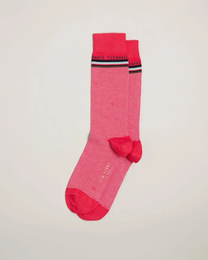 Fine Striped Socks Pink Men Ted Baker Socks