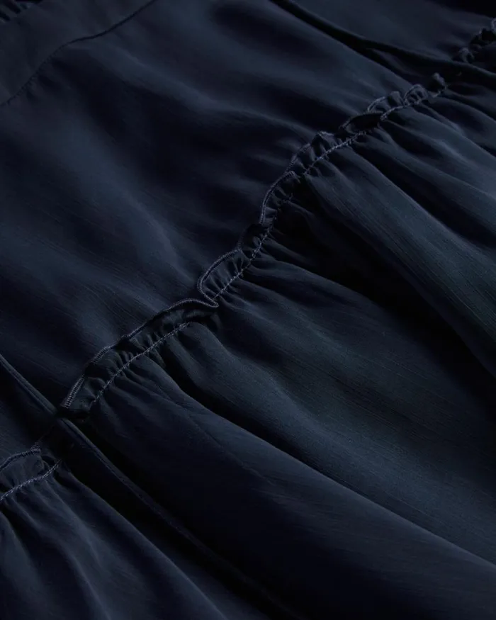 Fit And Flare Tiered Mini Dress Dark Blue Women Ted Baker Clothing