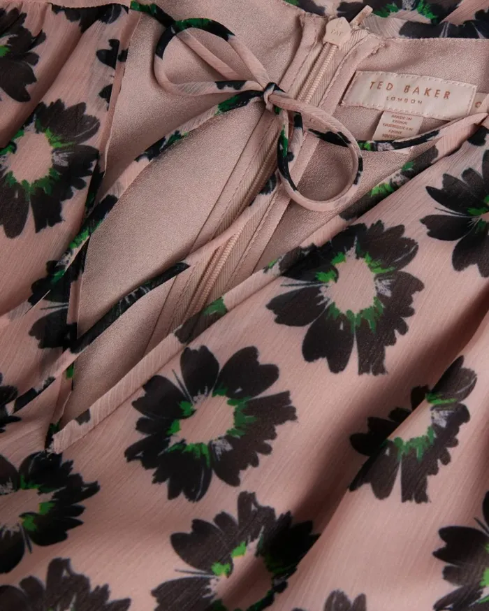 Fit And Flare Tiered Mini Dress Pink Women Ted Baker Clothing