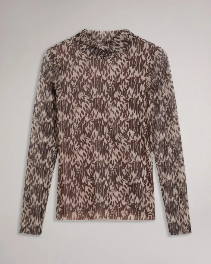 Fitted High Neck Top NudePink Women Ted Baker Clothing