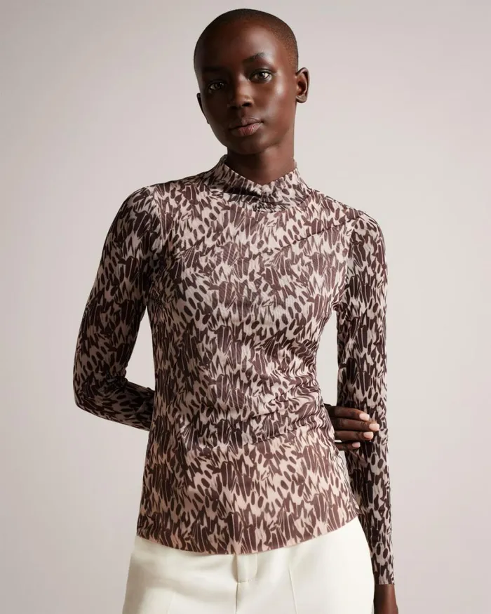 Fitted High Neck Top NudePink Women Ted Baker Clothing