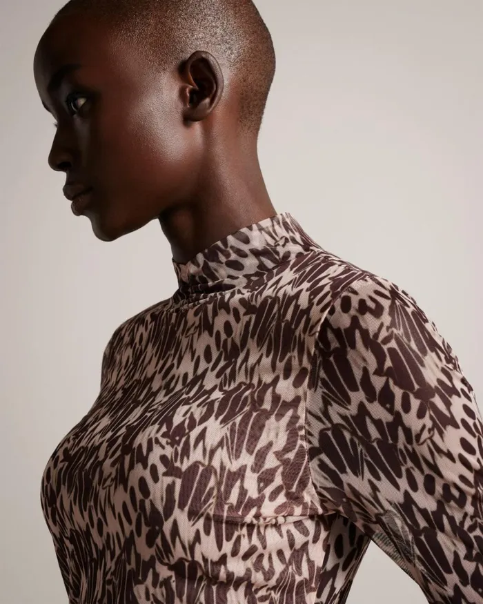 Fitted High Neck Top NudePink Women Ted Baker Clothing