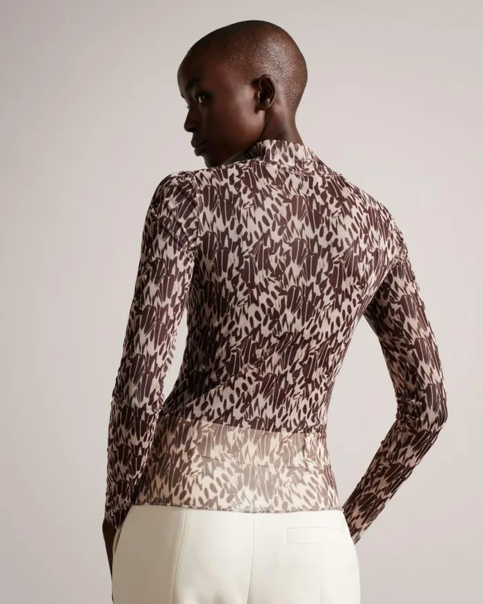 Fitted High Neck Top NudePink Women Ted Baker Clothing