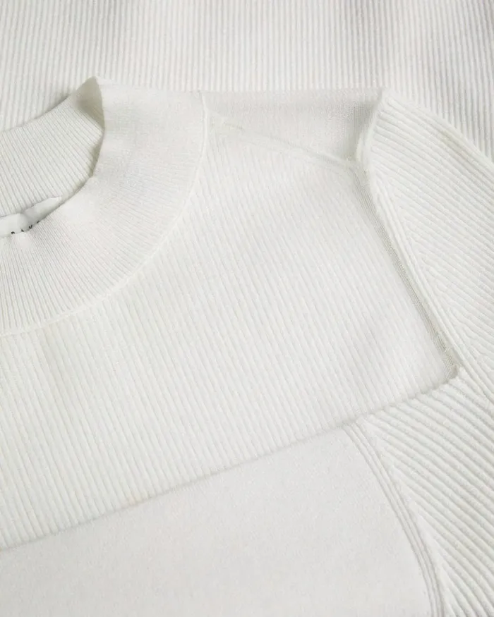 Fitted Knit Top White Women Ted Baker Clothing Fitted Knit Top White Women Ted Baker Clothing