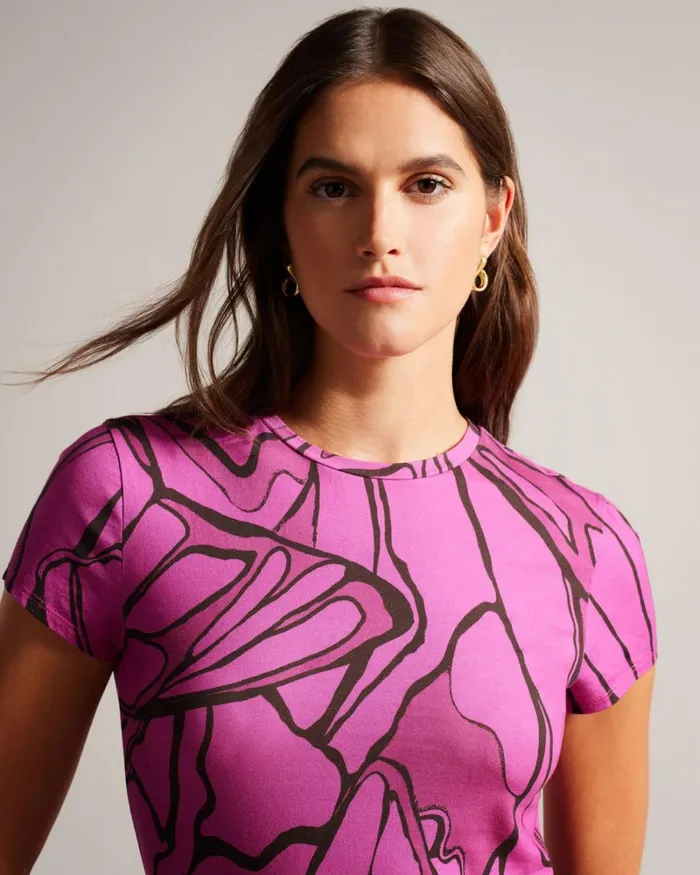Fitted TShirt Bright Pink Women Ted Baker Clothing Fitted TShirt Bright Pink Women Ted Baker Clothing