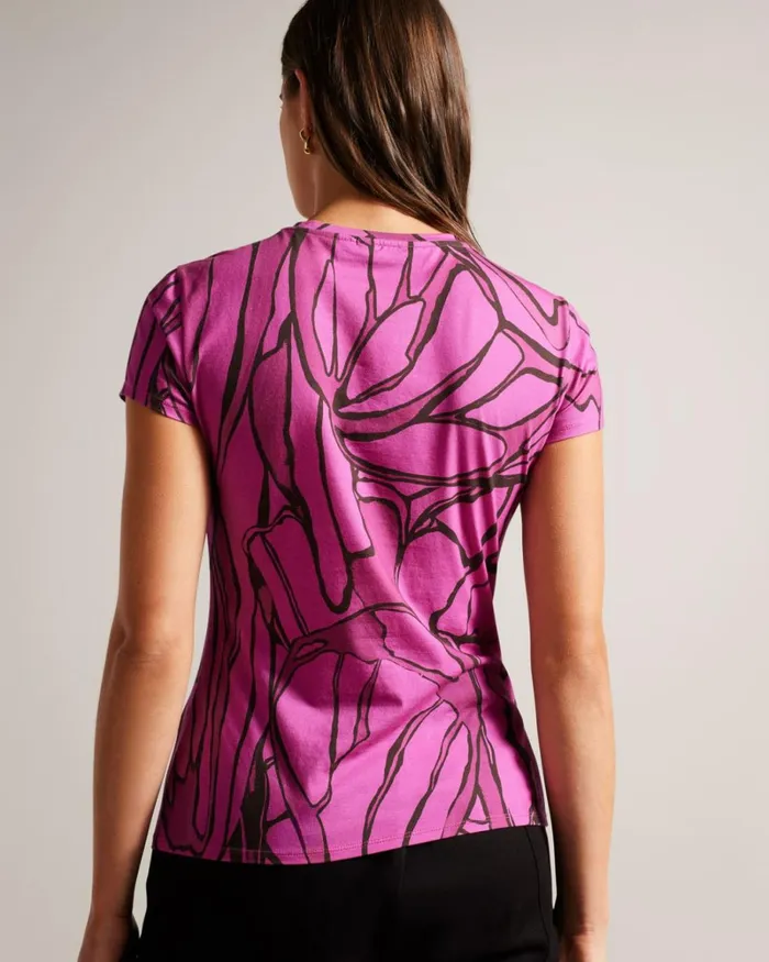 Fitted TShirt Bright Pink Women Ted Baker Clothing Fitted TShirt Bright Pink Women Ted Baker Clothing