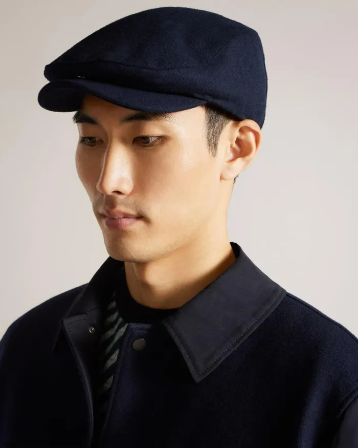 Flat Cap Dark Blue Men Ted Baker Hats and Caps Flat Cap Dark Blue Men Ted Baker Hats and Caps