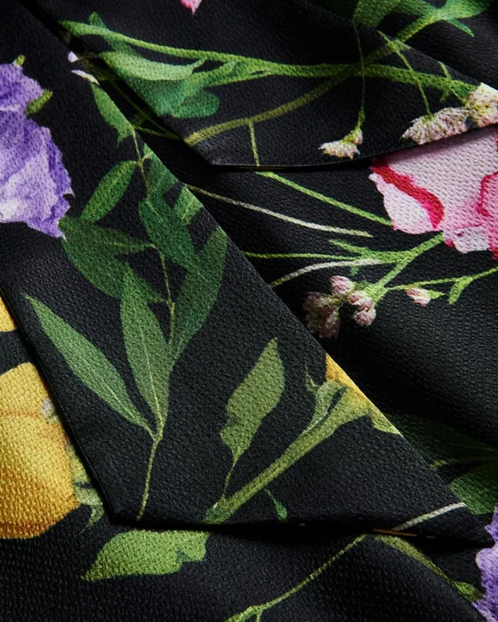 Floral Cowl Neck Top Black Women Ted Baker Clothing