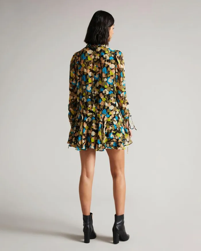 Floral Droppedwaist Mini Dress Black Women Ted Baker Dresses Floral Droppedwaist Mini Dress Black Women Ted Baker Dresses